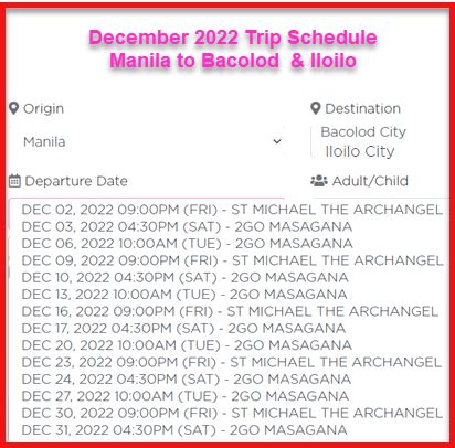 2GO Manila to Iloilo Ferry: Rates, Schedule, Accommodation .